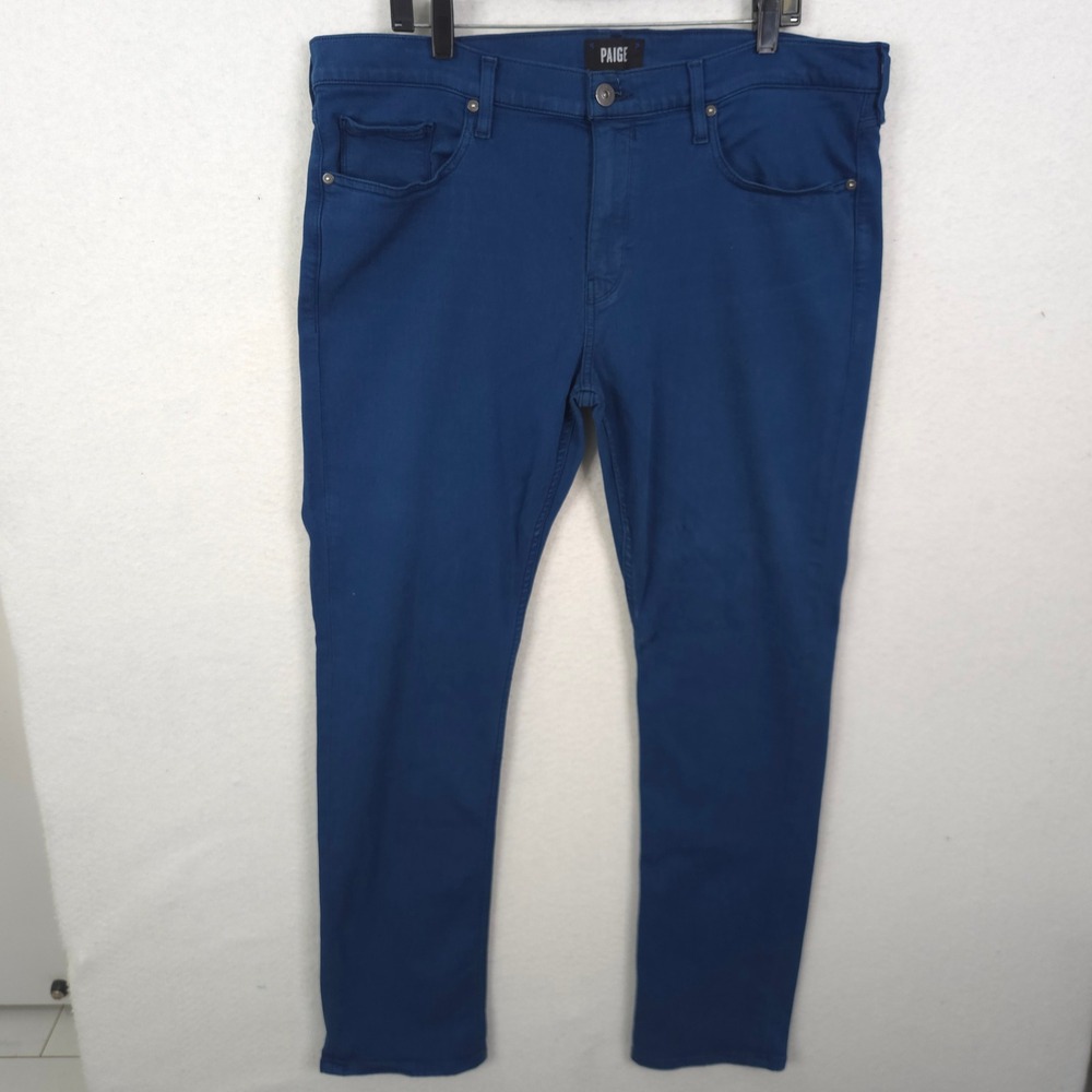 PAIGE Federal Slim Straight Pants Mens 38x32 Mosley Blue Transcend Jeans